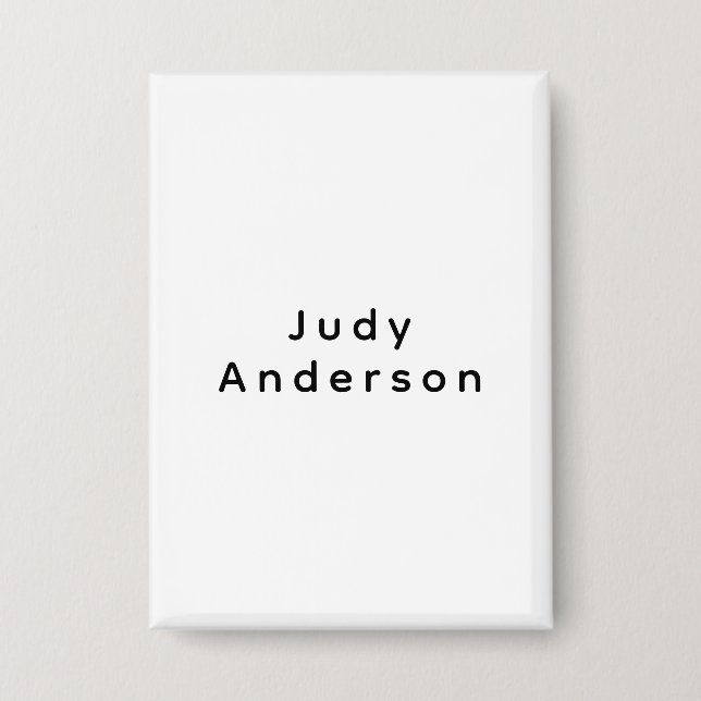 Professional Plain Modern Elegant Your Name Button (Front)