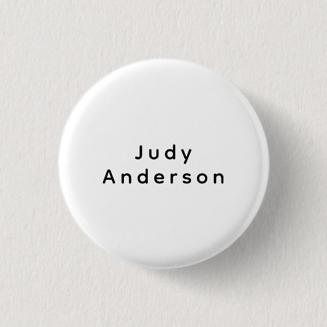 Professional Plain Modern Elegant Your Name Button (Front)