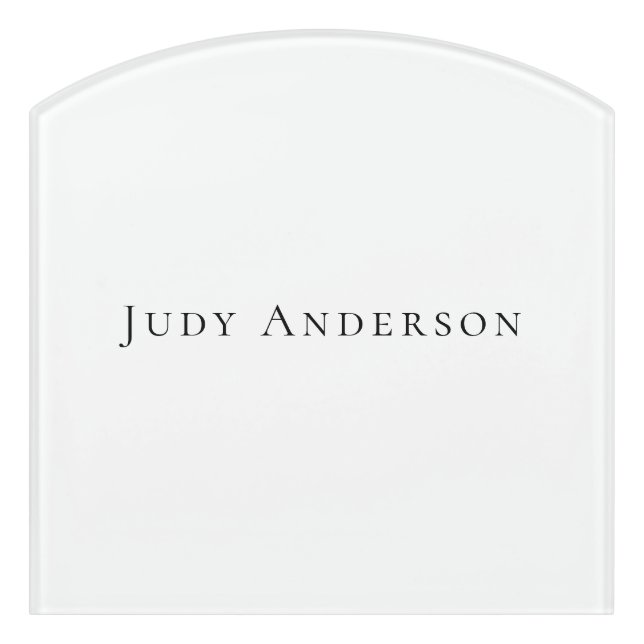 Professional Plain Modern Elegant Your Name Door Sign (Contour Front)