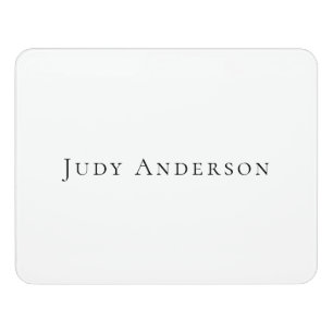 Professional Plain Modern Elegant Your Name Door Sign