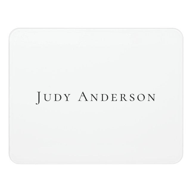 Professional Plain Modern Elegant Your Name Door Sign (Contemporary Front)