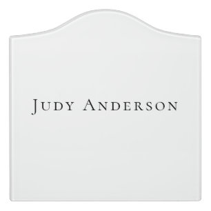 Professional Plain Modern Elegant Your Name Door Sign