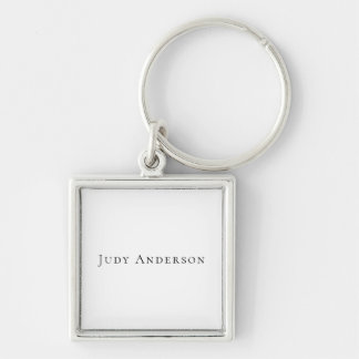 Professional Plain Modern Elegant Your Name Keychain