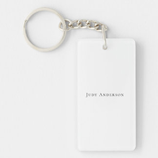 Professional Plain Modern Elegant Your Name Keychain