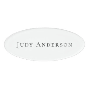 Professional Plain Modern Elegant Your Name Name Tag