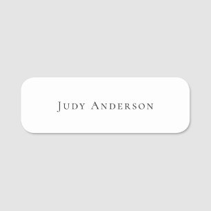 Professional Plain Modern Elegant Your Name Name Tag