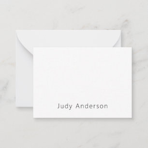 Professional Plain Modern Elegant Your Name Note Card