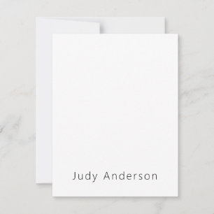 Professional Plain Modern Elegant Your Name Note Card