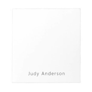 Professional Plain Modern Elegant Your Name Notepad