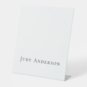 Professional Plain Modern Elegant Your Name Pedestal Sign