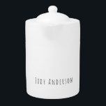 Professional Plain Modern Elegant Your Name Teapot<br><div class="desc">Modern Simple Plain Professional Design</div>