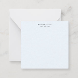 Professional Plain Modern Minimalist Alice Blue Note Card