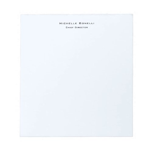 Professional Plain Modern Minimalist Alice Blue Notepad