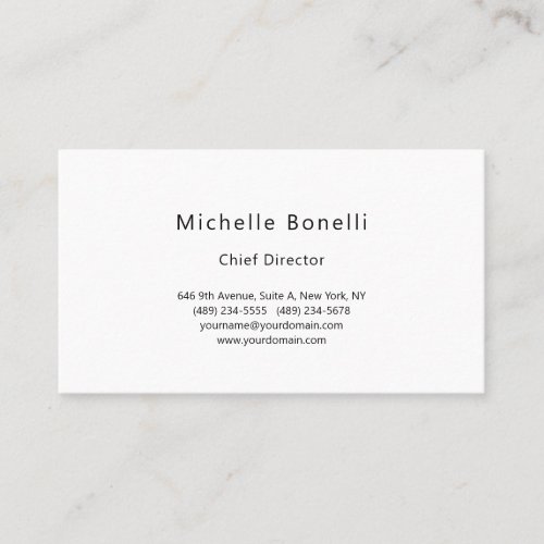 Professional Plain Modern Minimalist Grey White Business Card