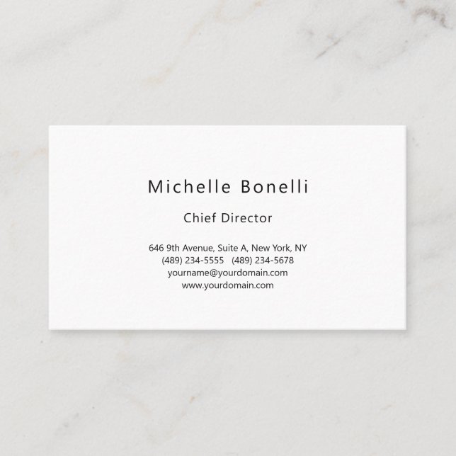 Professional Plain Modern Minimalist Grey White Business Card (Front)