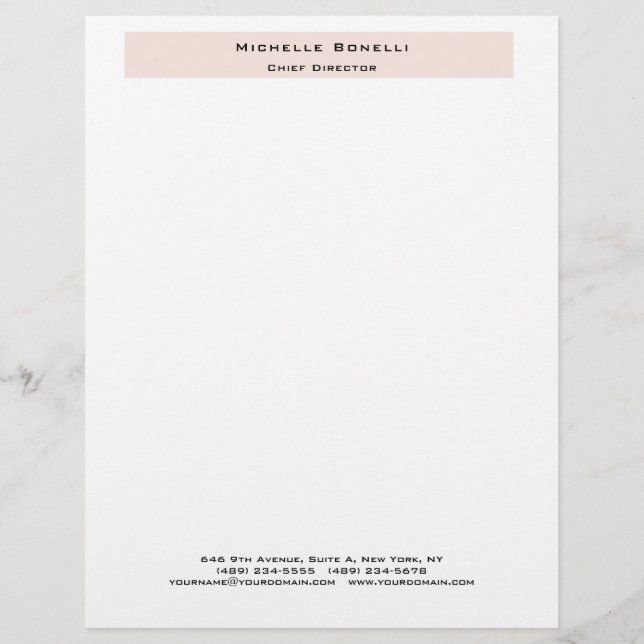 Professional Plain Modern Minimalist  Letterhead (Front)