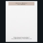 Professional Plain Modern Minimalist  Letterhead<br><div class="desc">Simple,  modern,  minimalist design. This template can be customized to meet all professional occupations.</div>