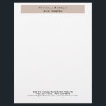 Professional Plain Modern Minimalist  Letterhead<br><div class="desc">Simple,  modern,  minimalist design. This template can be customized to meet all professional occupations.</div>