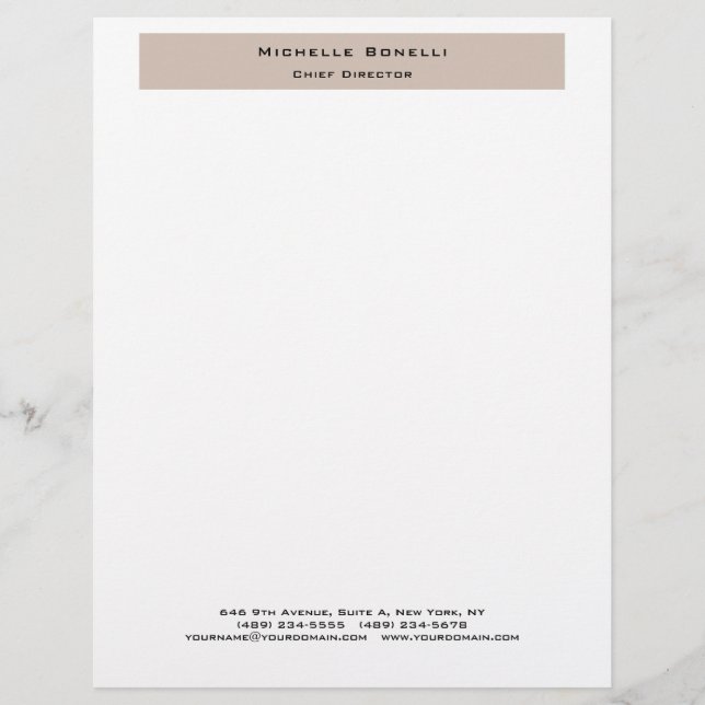 Professional Plain Modern Minimalist  Letterhead (Front)