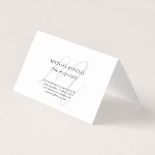 Professional Plain Modern Minimalist Monogrammed Business Card