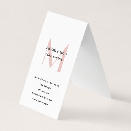 Professional Plain Modern Minimalist Monogrammed Business Card