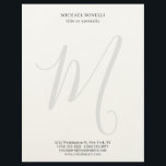Professional Plain Modern Minimalist Monogrammed Letterhead<br><div class="desc">Check out our modern mimalist templates to help you design your perfect product.</div>