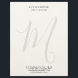 Professional Plain Modern Minimalist Monogrammed Letterhead<br><div class="desc">Check out our modern mimalist templates to help you design your perfect product.</div>