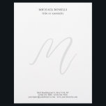 Professional Plain Modern Minimalist Monogrammed Letterhead<br><div class="desc">Check out our modern mimalist templates to help you design your perfect product.</div>