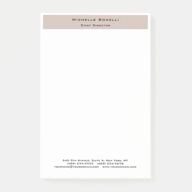 Professional Plain Modern Minimalist  Post-it Notes (Front)