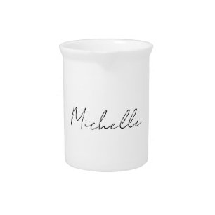 Professional Plain Modern Minimalist White Beverage Pitcher