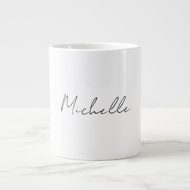 Professional Plain Modern Minimalist White Giant Coffee Mug (Front)