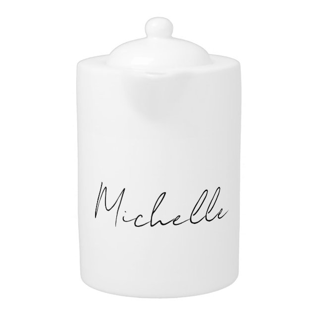 Professional Plain Modern Minimalist White Teapot (Front)