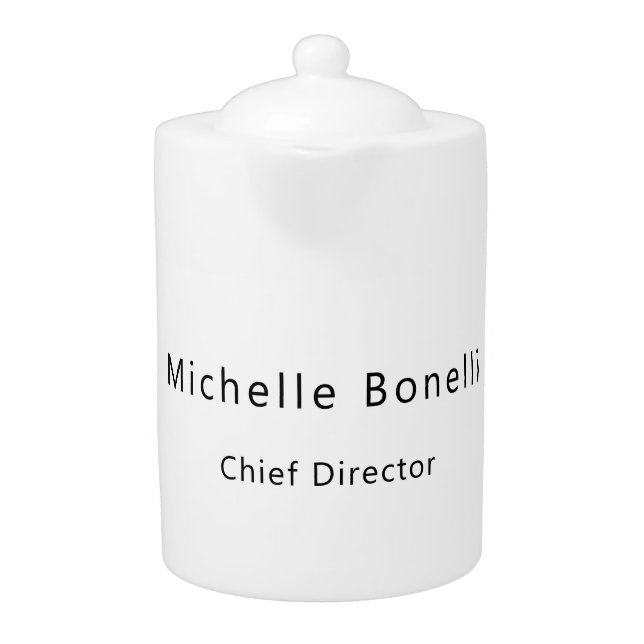 Professional Plain Modern Minimalist White Teapot (Front)