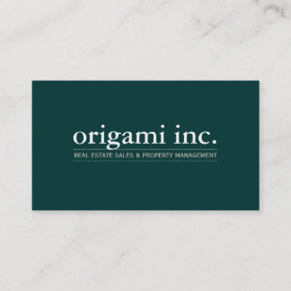 PROFESSIONAL plain modern simple smart dark green Business Card
