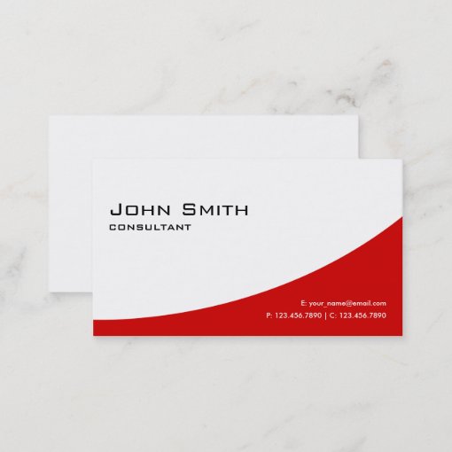 Professional Plain Red Elegant Modern Real Estate Business Card | Zazzle