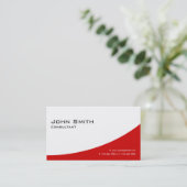 Professional Plain Red Elegant Modern Real Estate Business Card (Standing Front)