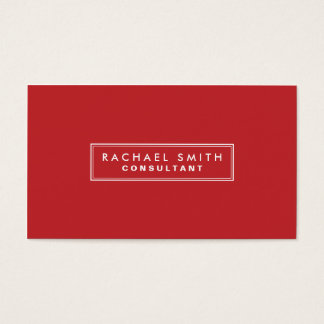 Professional Plain Red Elegant Real Estate Business Card