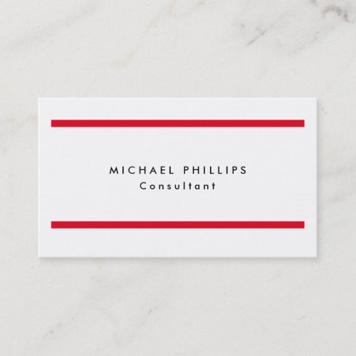 Professional Plain Red Stripes White Original Business Card