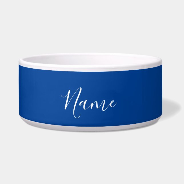 Professional Plain Simple Blue Calligraphy Name Bowl (Front)