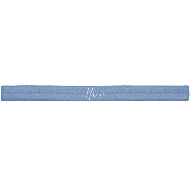 Professional Plain Simple Blue Calligraphy Name Elastic Hair Tie (Unwrapped)