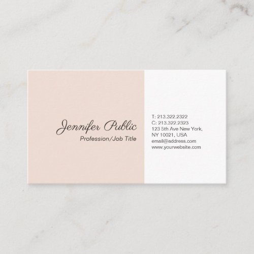 Professional Plain Simple Elegant Colors Modern Business Card