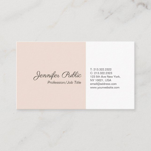 Professional Plain Simple Elegant Colors Modern Business Card (Front)