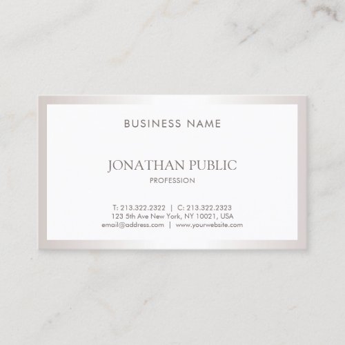 Professional Plain Simple Elegant Design Modern Business Card