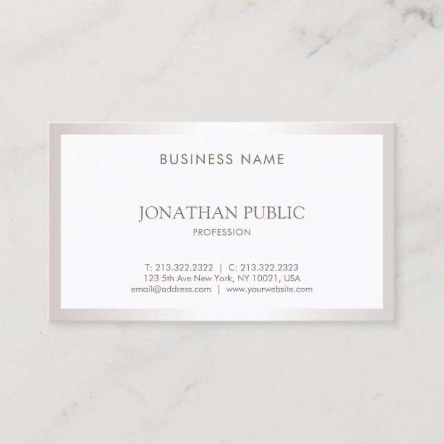 Professional Plain Simple Elegant Design Modern Business Card (Front)