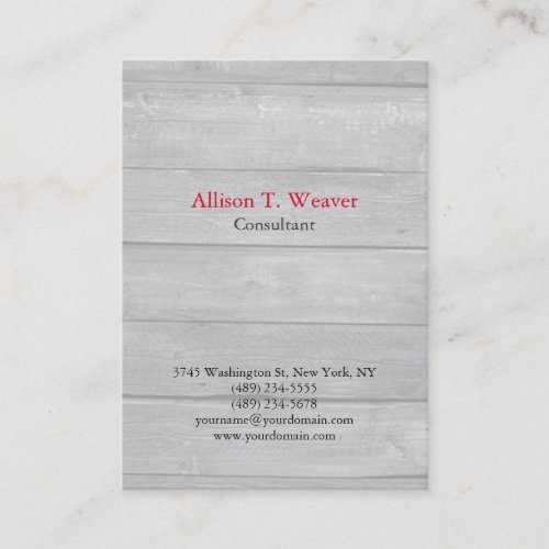 Professional Plain Simple Grey Wood Unique Business Card