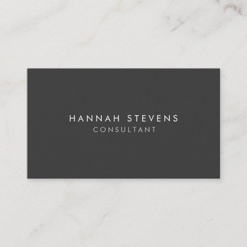 Professional Plain Simple Modern Minimalist Grey Business Card