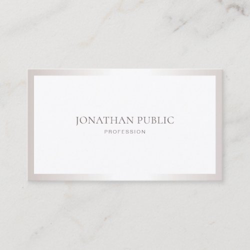 Professional Plain Sleek Creative Design Silver Business Card