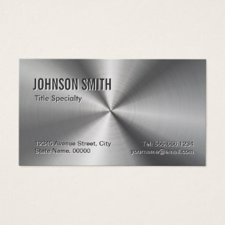 Professional Plain Sliver Radial Metallic Look Business Card