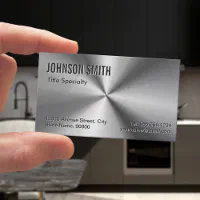 Professional Plain Sliver Radial Metallic Look Business Card Magnet