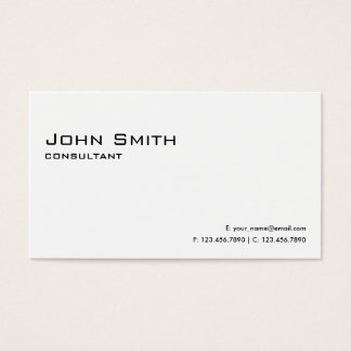 Professional Plain White Elegant Modern Simple Business Card